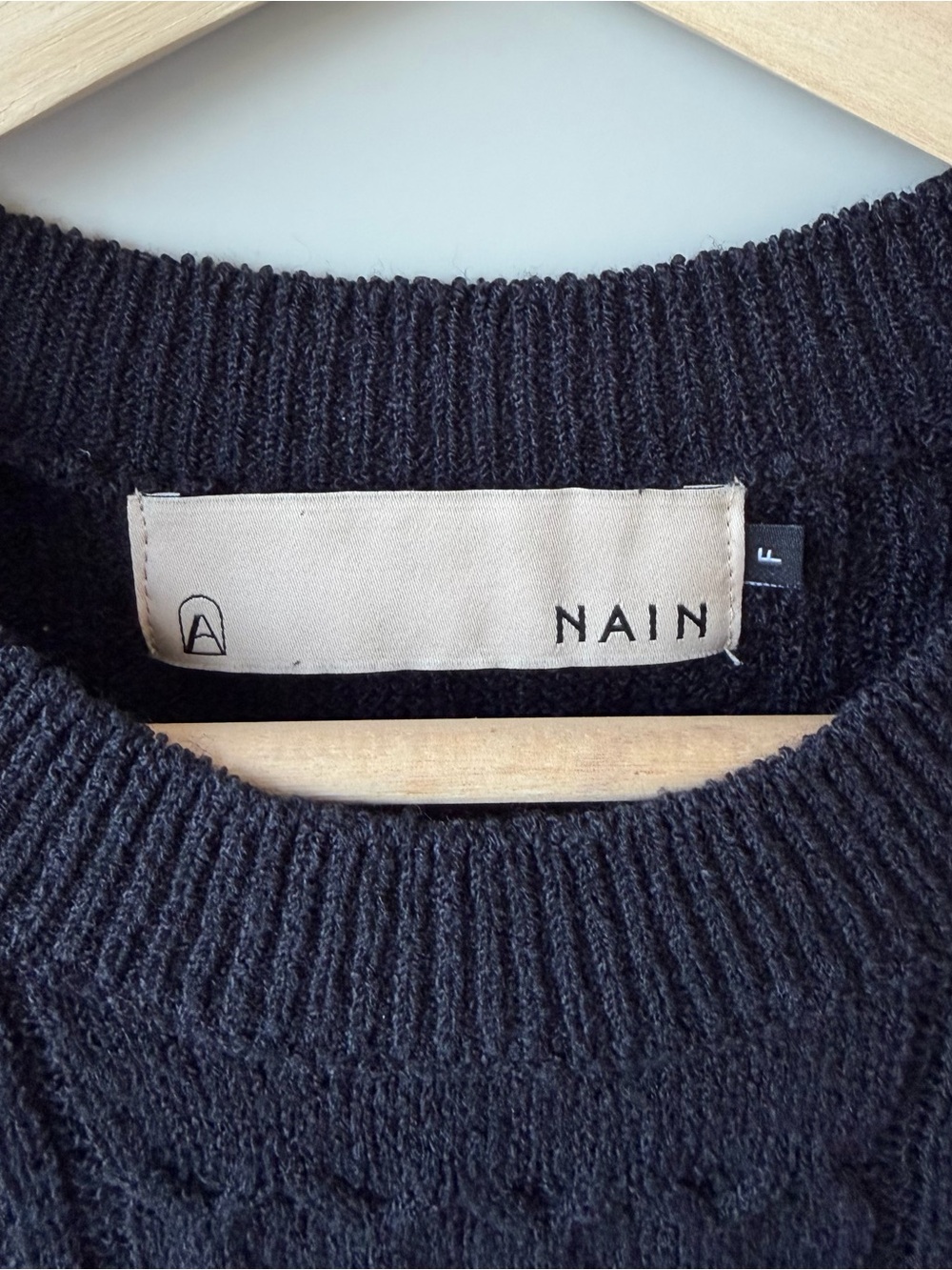 NAIN Black Cable Knit Short Sleeve Sweater - Picture 2 of 6